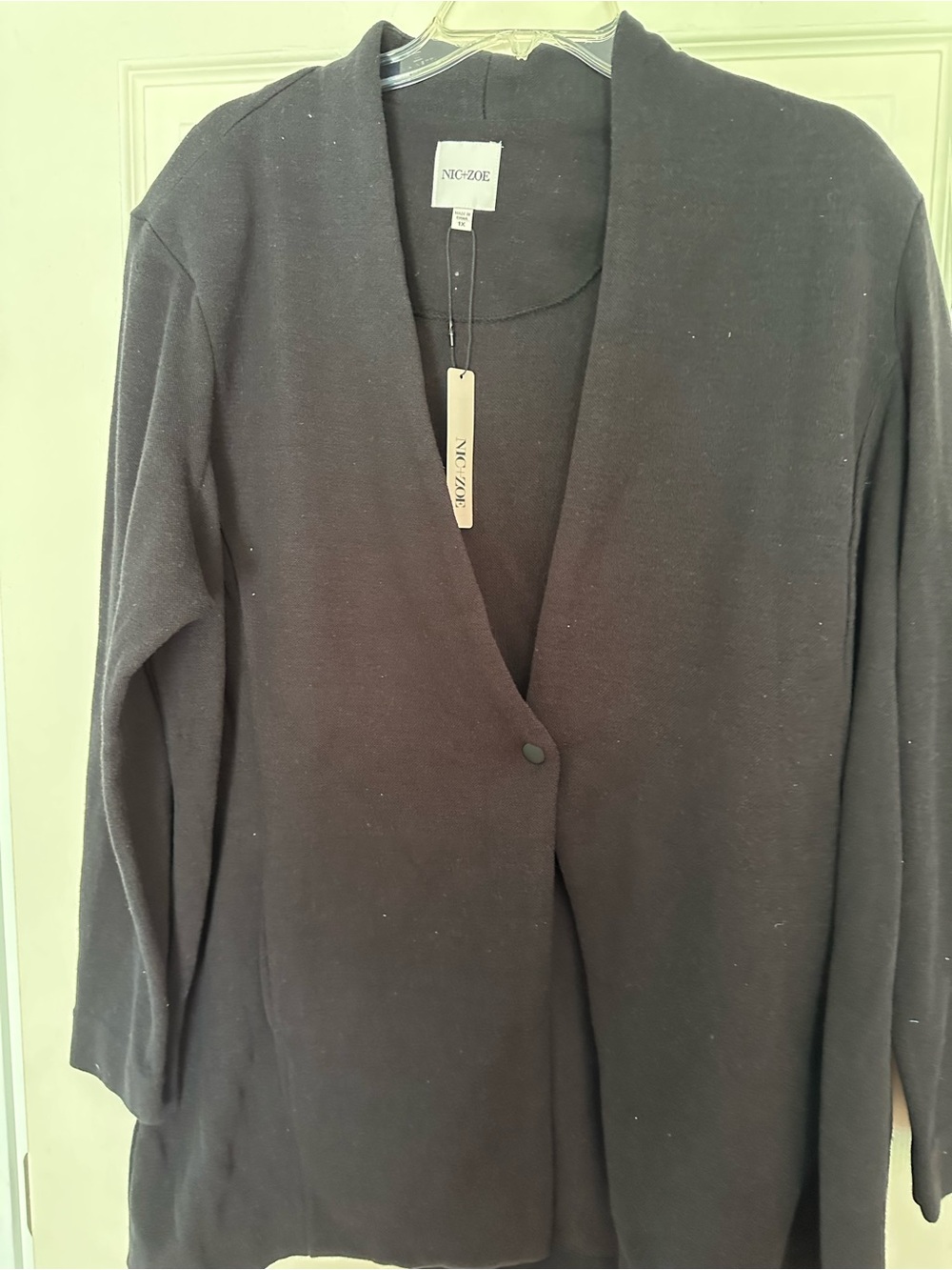 Nic+Zoe Black Open-Front Cardigan